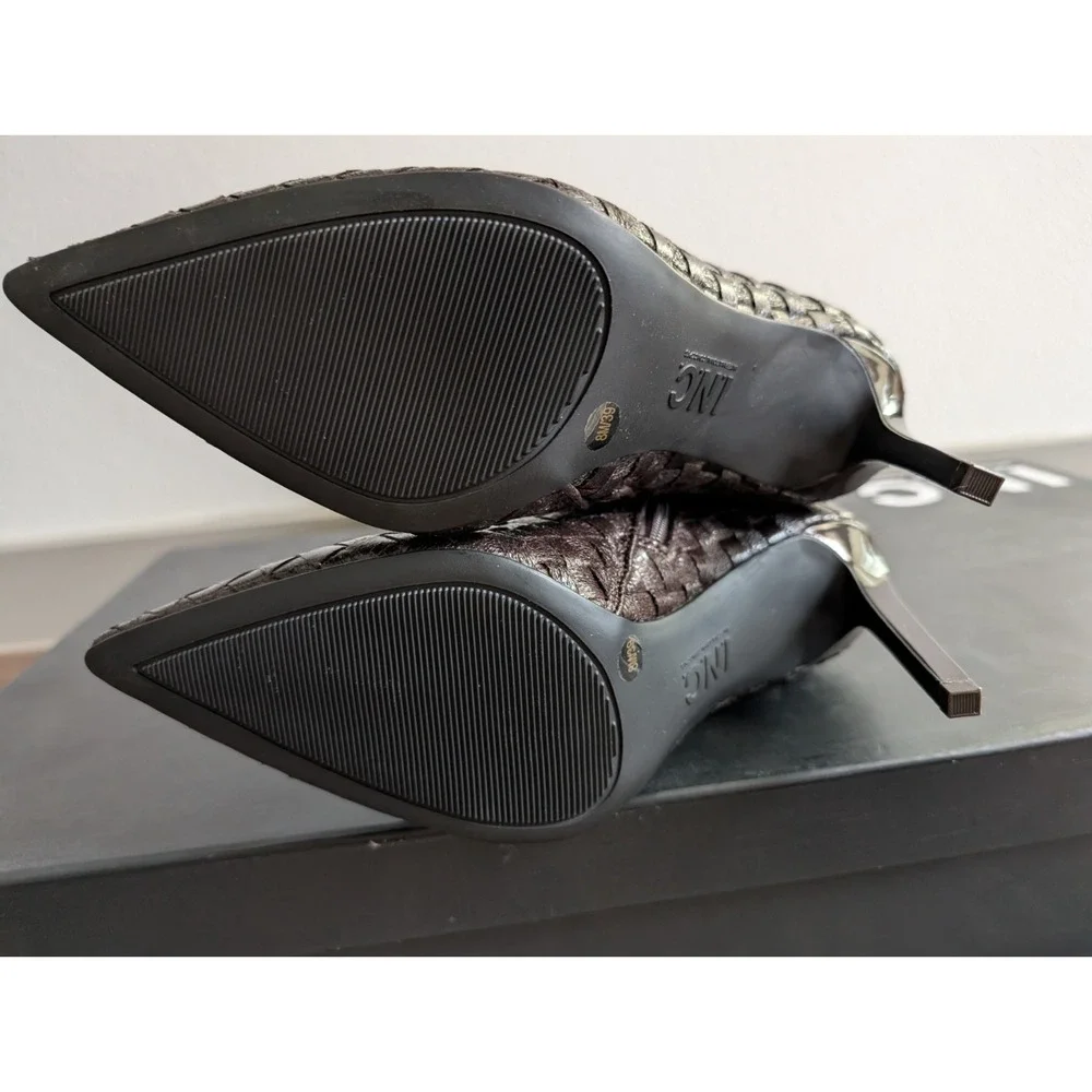 INC International Concepts Women Boots 8M Savonia Woven Knee High Stiletto Heel - Picture 8 of 11